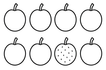 Jujube Line Art Modern Abstract Design Featuring Fresh Jujube Fruit.eps