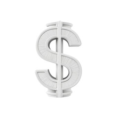 Obraz premium 3D Render of an Ornate White Dollar Sign Symbol
