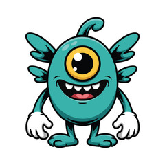 cute alien creature vector art mascots
