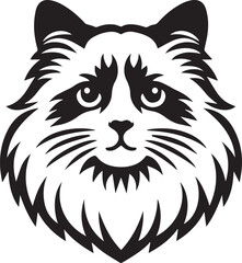 Black and White Ragdoll Cat Vector