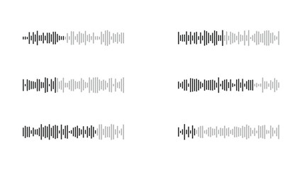 Abstract Set of Audio Waves and Sound Wave Patterns