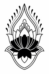 Obraz premium lotus flower on a red background, lotus flower and lotus, lotus flower vector, lotus flower vector illustration, vector illustration of a flower