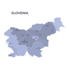 Map of SLOVENIA with Regions Borders and Famous Cities