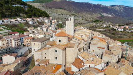 Naklejka premium Castel del Monte, Abruzzo, Italy. Aerial drone view