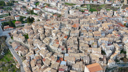 Castel del Monte, Abruzzo, Italy. Aerial drone view