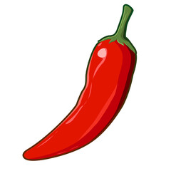 Red Chili illustration food vector 2D game style