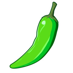 Green Chili illustration food vector 2D game style