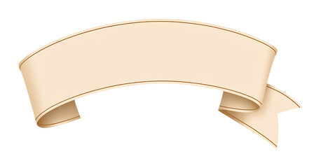 Elegant cream banner gently curves showcasing subtle shadow detail. AI Generated
