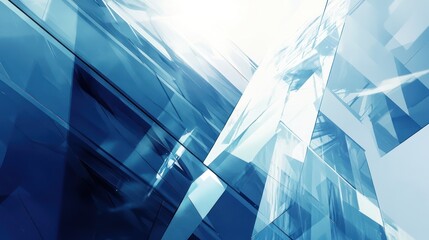 Abstract glass building facade, modern architecture, urban scene, digital art, architectural design