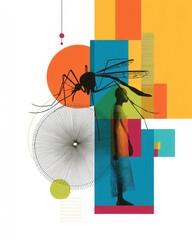 World Malaria Day awareness banner with mosquito illustration and disease prevention sign