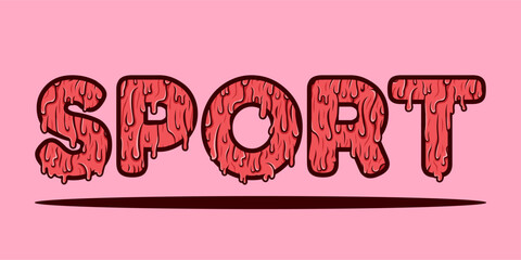 typography SPORT word art illustration, editable text effect, eps file format