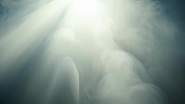 Abstract ethereal smoke swirls with soft light beams, a concept for website backgrounds, presentation templates, and digital art