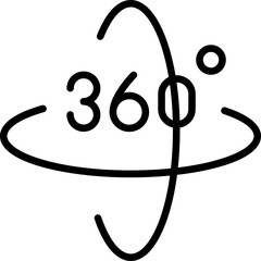 360 Degree Icon Vector Element