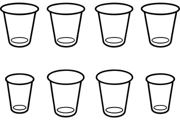 Beaker line art precise laboratory illustration for scientific research.eps