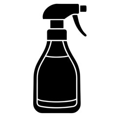 Plastic Spray Bottle, Hygiene Cleaning. Flat Vector Icon illustration. 