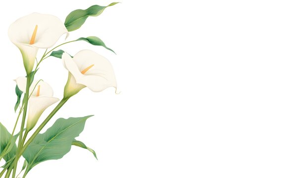 calla lily illustrated border, Generative AI