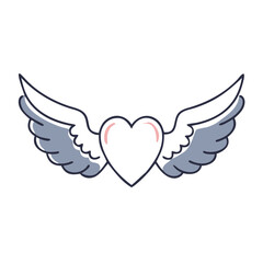 Heart with wings symbolizing love and hope