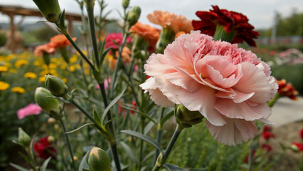 Close-up of a beautiful bouquet of pink and white flowers