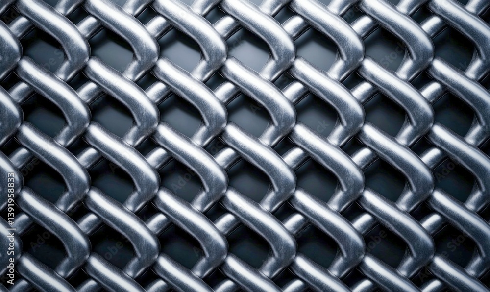 Poster intricate silver chainmail creates a robust and textured metallic background with tightly interlocke