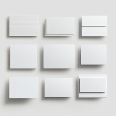 Business cards in various styles on white background