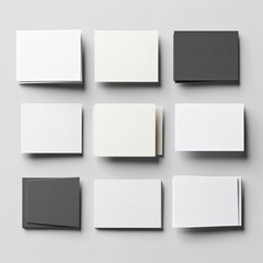 Business cards in various styles on white background