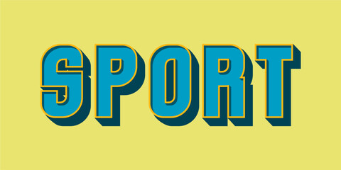typography SPORT word art illustration, editable text effect, eps file format