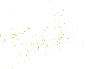 Stylish gold square confetti tinsels falling on white. Luxurious Confetti Fall From Top To Bottom. Postcard Square Design