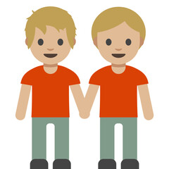 Blonde Boys Holding Hands Emoji
