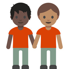 Interracial Boys Holding Hands Emoji
