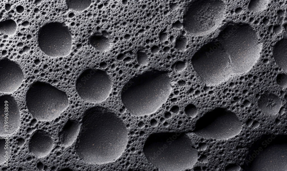 Poster close-up of water droplets on a textured gray surface creates an abstract and unique background.