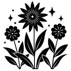 black and white flower