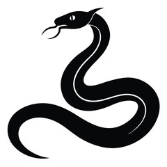 snake Black and white vector illustration animal silhouette for t shirt, black and white snake silhouette vector illustration, vector illustration of a snake silhouette isolated on white background.