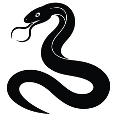snake Black and white vector illustration animal silhouette for t shirt, black and white snake silhouette vector illustration, vector illustration of a snake silhouette isolated on white background.
