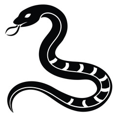 snake Black and white vector illustration animal silhouette for t shirt, black and white snake silhouette vector illustration, vector illustration of a snake silhouette isolated on white background.