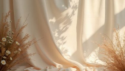 Elegant Dried Bouquet in Soft Natural Light, Generative AI