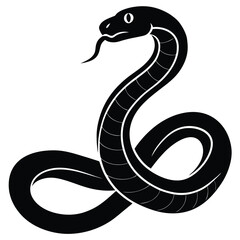 Obraz premium snake Black and white vector illustration animal silhouette for t shirt, black and white snake silhouette vector illustration, vector illustration of a snake silhouette isolated on white background.