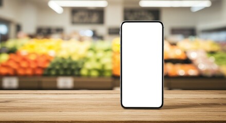 Smartphone Mockup in Grocery Store
