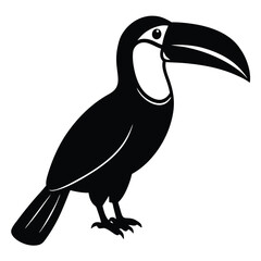 Toucan silhouette vector illustration with white background, toucan bird silhouette vector art illustration,  Toucan  silhouette vector Bundle illustration.