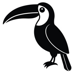Toucan silhouette vector illustration with white background, toucan bird silhouette vector art illustration,  Toucan  silhouette vector Bundle illustration.