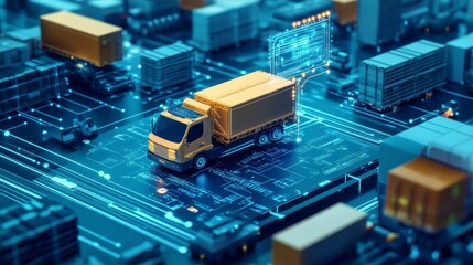 Digital delivery truck on technological network