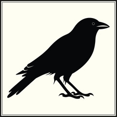 Fototapeta premium Crow Outline Silhouette, Nature Creature