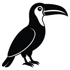 Toucan silhouette vector illustration with white background, toucan bird silhouette vector art illustration,  Toucan  silhouette vector Bundle illustration.