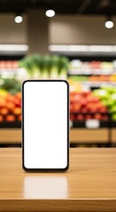 Smartphone Mockup in Grocery Store