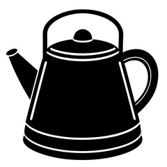 Modern Kettle Silhouette Vector Icon with Clean White Background.