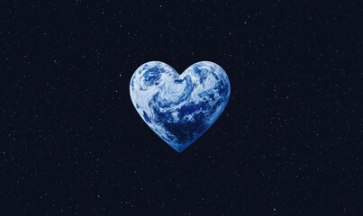A heart-shaped Earth image representing love for our planet and the importance of environmental conservation.