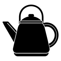 Kettle Silhouette Vector Icon Clean Design on White Background