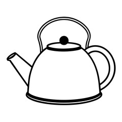 Kettle Silhouette Vector Line Icon Clean Design on White Background.