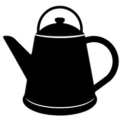 Kettle Silhouette Vector Icon Clean Design on White Background