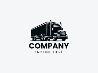 Semi-Truck Silhouettes Transportation Industry Vector Logo Design, Transportation Logo Semi-Truck Silhouettes