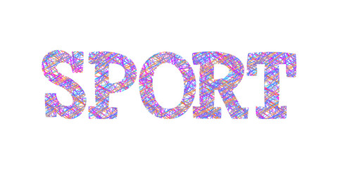 typography SPORT word art illustration, editable text effect, eps file format